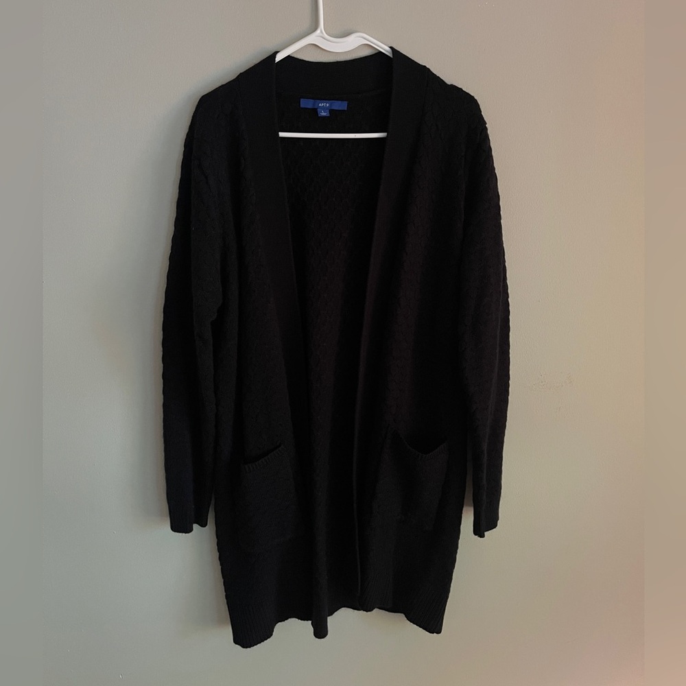 Apt. 9 Women's Black Textured Cardigan - Picture 2 of 12